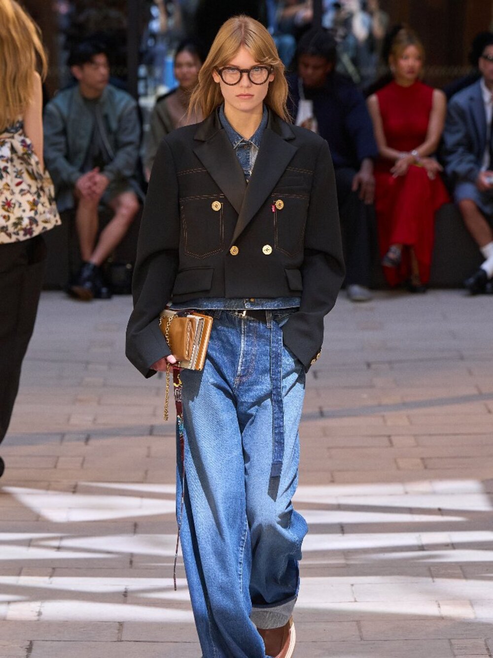 Sacai x Levi's 2025SS Runway Double-Breasted Denim Metelasse Twill Jacket
